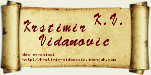 Krstimir Vidanović vizit kartica